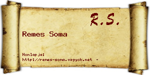 Remes Soma névjegykártya
